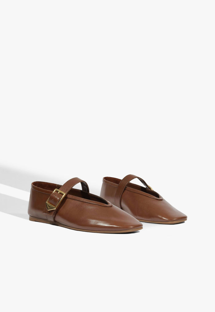 Vick Buckle Leather Ballet Flat - Schutz Shoes