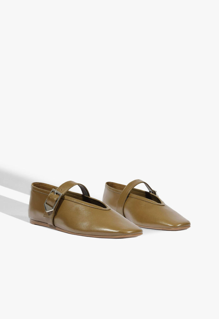 Vick Buckle Leather Ballet Flat - Schutz Shoes