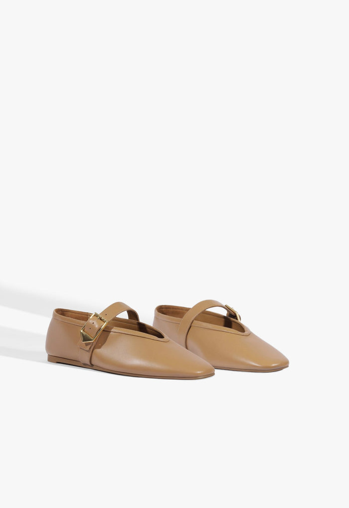 Vick Buckle Leather Ballet Flat - Schutz Shoes