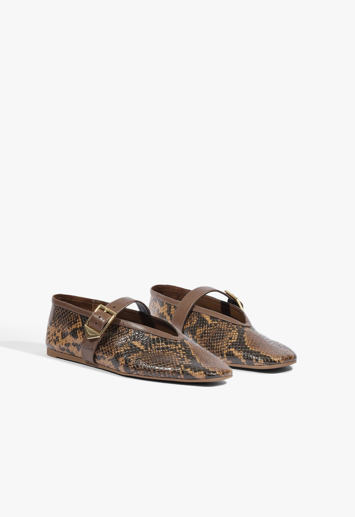 Vick Buckle Leather Ballet Flat - Schutz Shoes