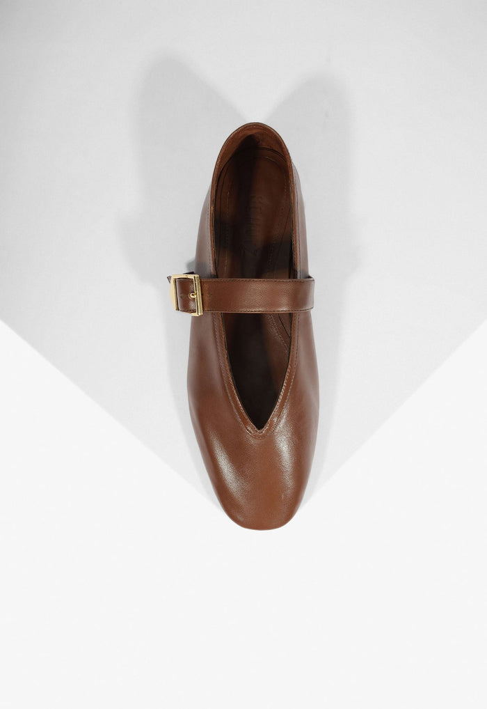 Vick Buckle Leather Ballet Flat - Schutz Shoes