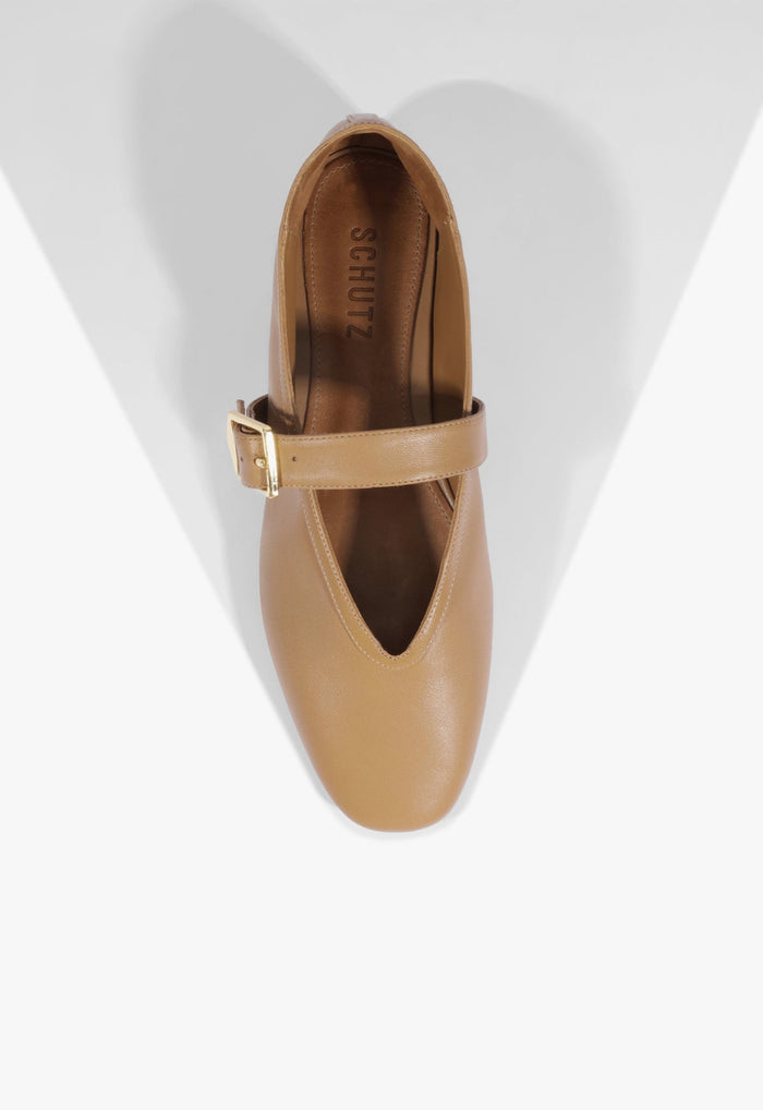 Vick Buckle Leather Ballet Flat - Schutz Shoes