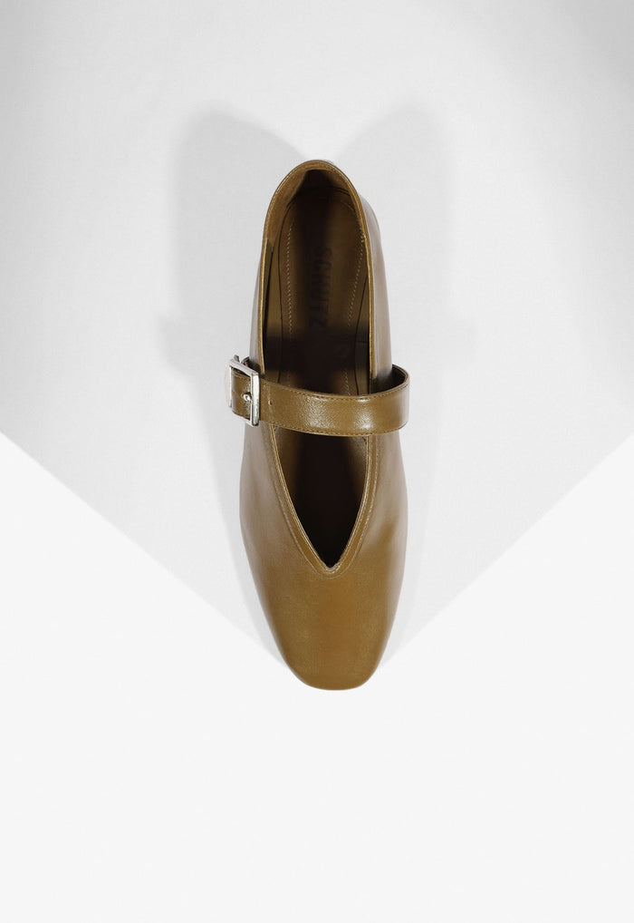 Vick Buckle Leather Ballet Flat - Schutz Shoes