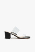 Victorie Sandal 5 Black Leather & Vinyl - Schutz Shoes