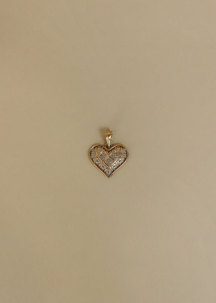 Vintage 10k Heart Diamond Pendant