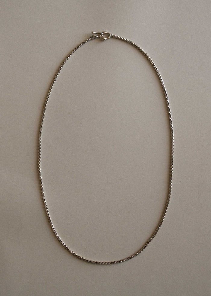 Vintage 925 Sterling Silver Box Chain Necklace