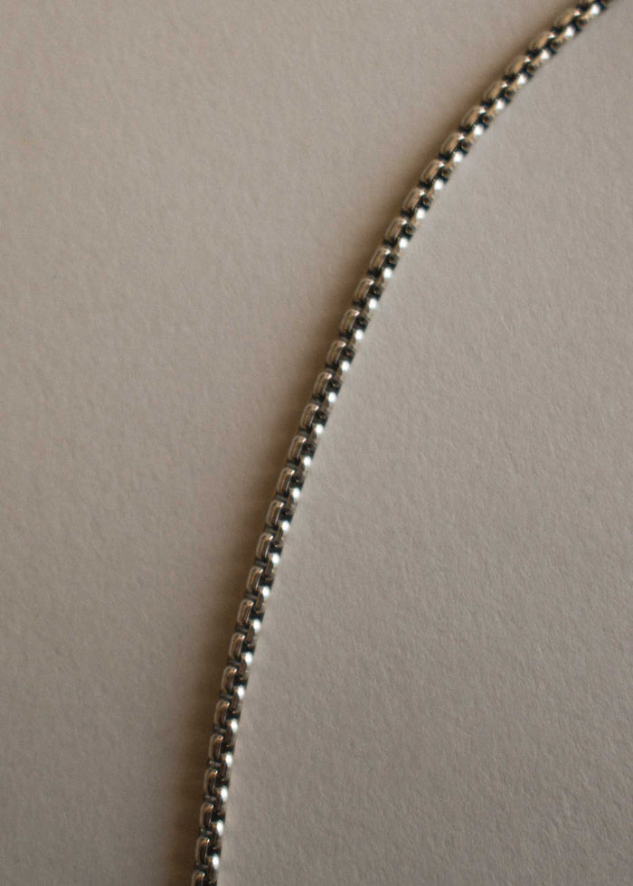 Vintage 925 Sterling Silver Box Chain Necklace