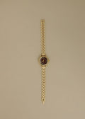 Vintage Quartz Burgundy Face Watch