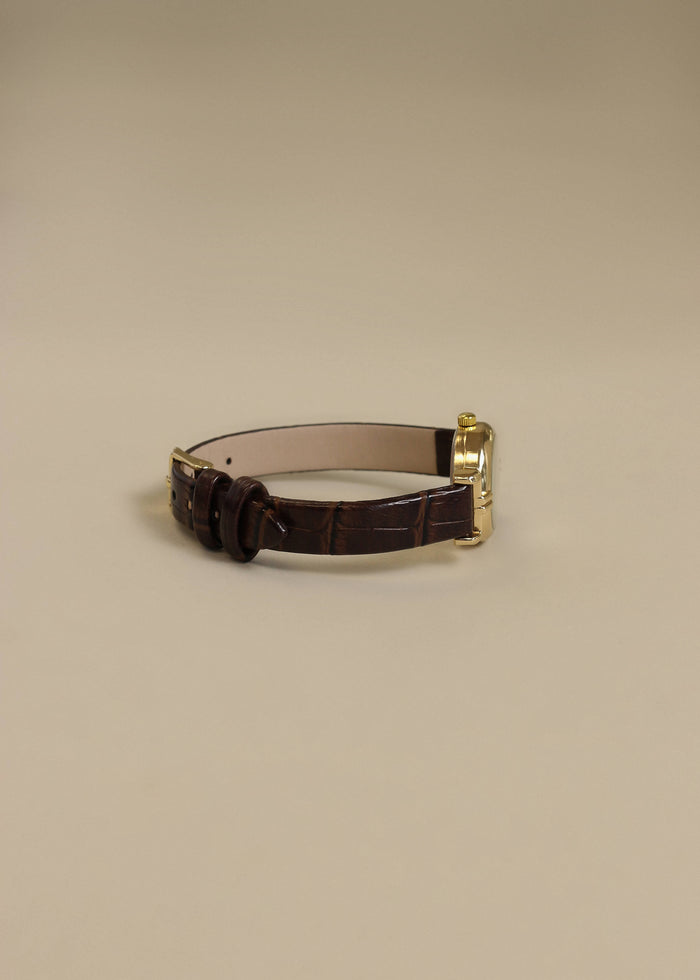 Vintage Quartz Circle Leather Strap Watch