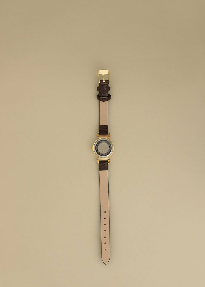 Vintage Quartz Circle Leather Strap Watch