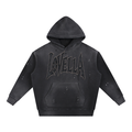 Vintage Washed Frayed Fleece Hoodie