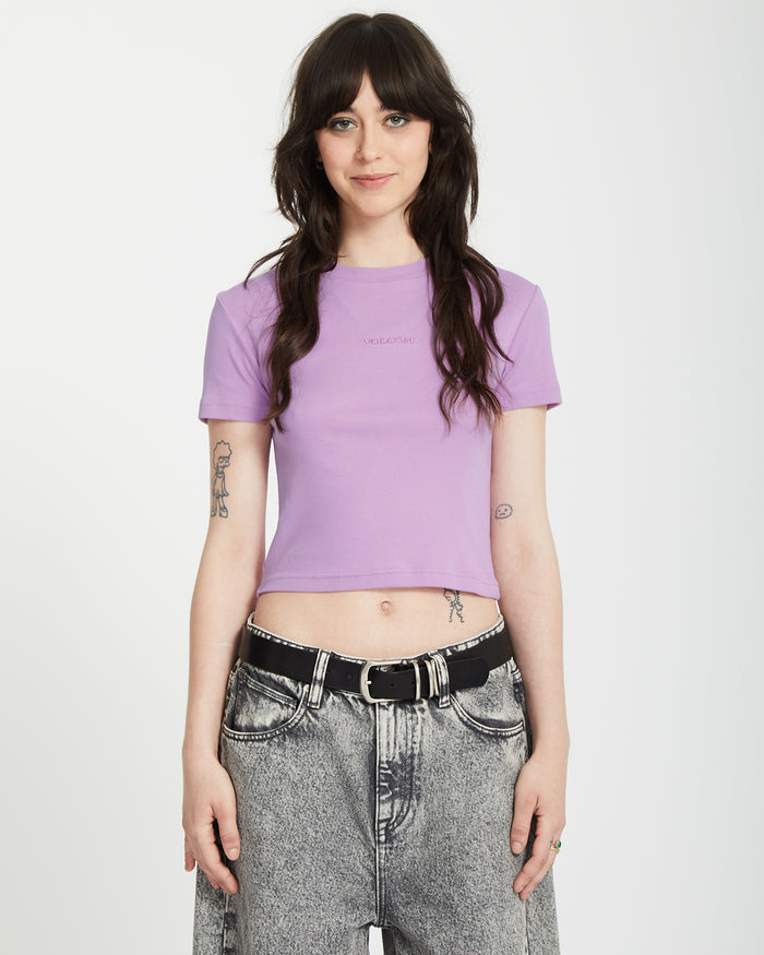 Volcomstone Tight Crop T-shirt - IRIS PURPLE