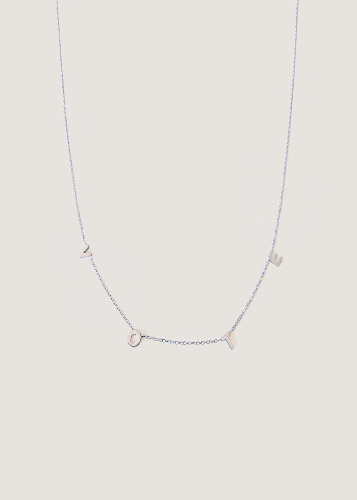 Vote Initial Necklace Silver
