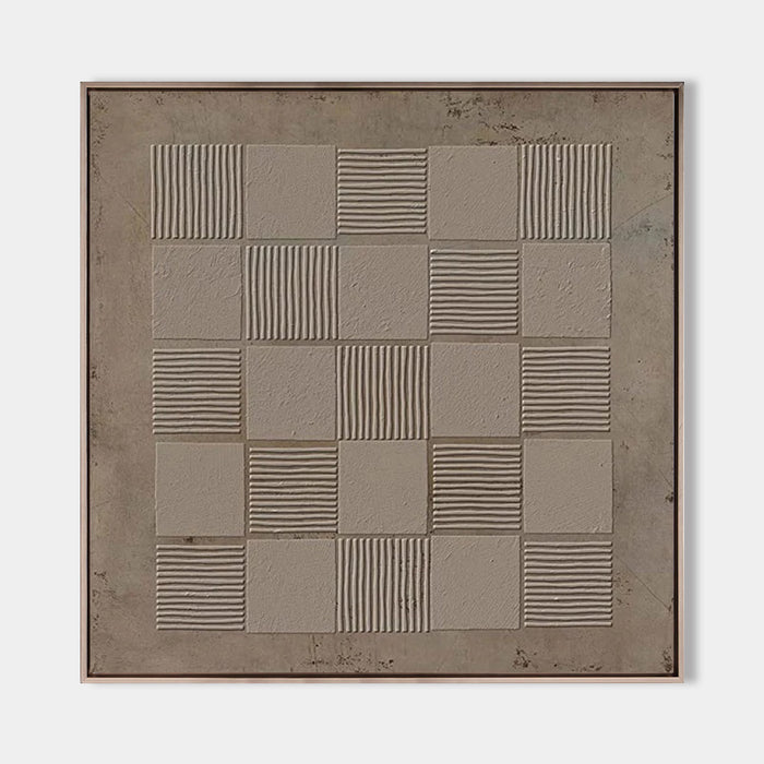 Wabi-sabi Brown Minimalist Wall Art Rich 3D Textured Canvas Art Minimalist Wall Art