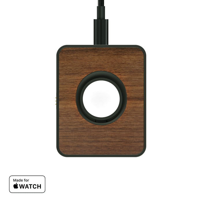 Walnut Wood MagSafe Fast Wireless Apple Watch Charger