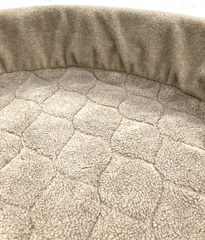 Fms Dog Beds almond whelping pool cover for dog beds, showing the soft, protective cover designed for puppy whelping areas.