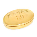 xanax pill box brass - angle view