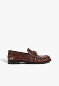 Yasmina Croc Flat 5 Root Brown Croc - Schutz Shoes
