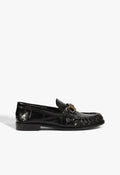 Yasmina Croc Flat 5 Black Croc - Schutz Shoes