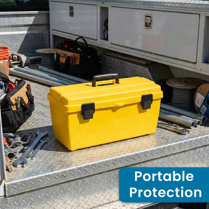 Yellow Utility Box 6757TY (19804) with Open Interior & Lift-Out Tray