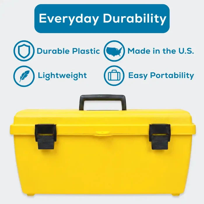 Yellow Utility Box 6757TY (19804) with Open Interior & Lift-Out Tray