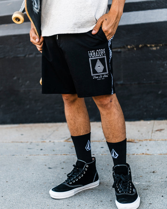 Yewster Loose Stoney 18" Boardshort - Black